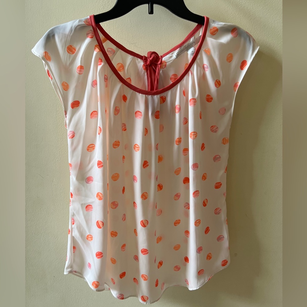 Orange polka dot blouse